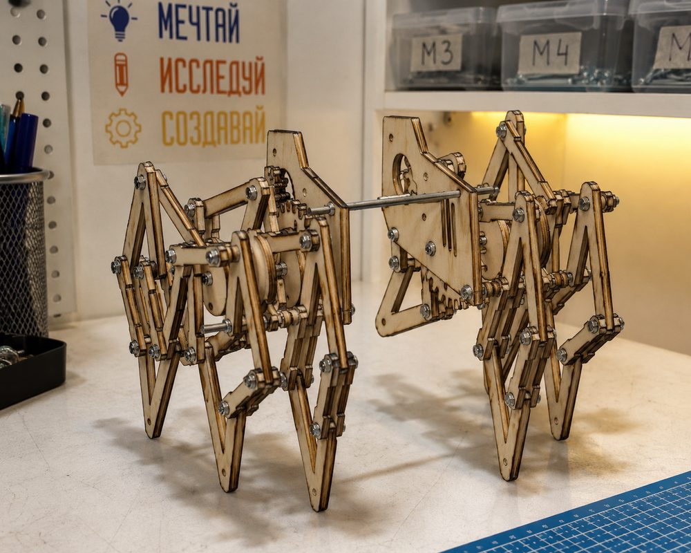 Многозвенный шагающий механизм